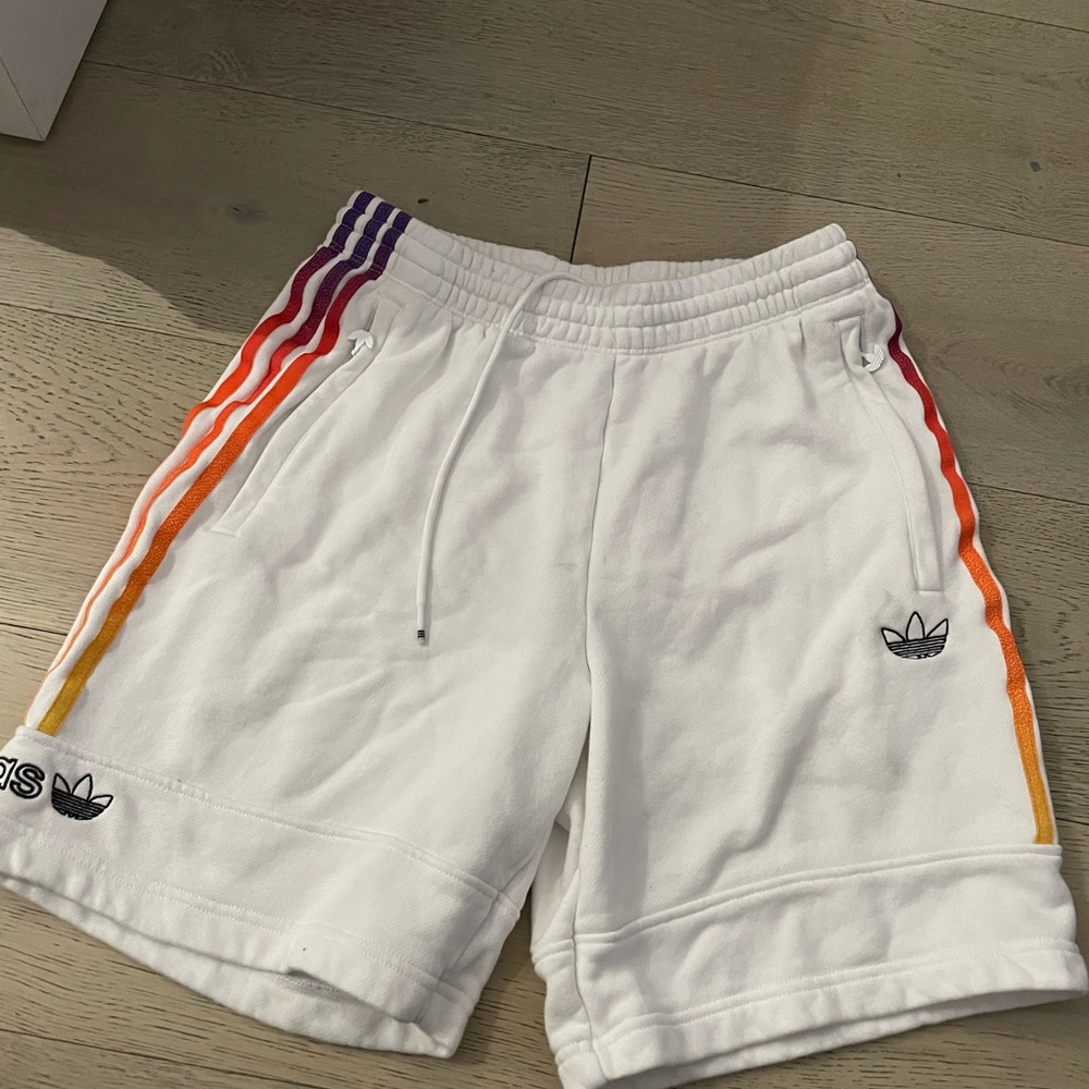 white adidas short